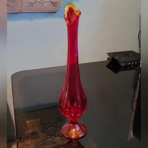 Elegant Red Glass Vase